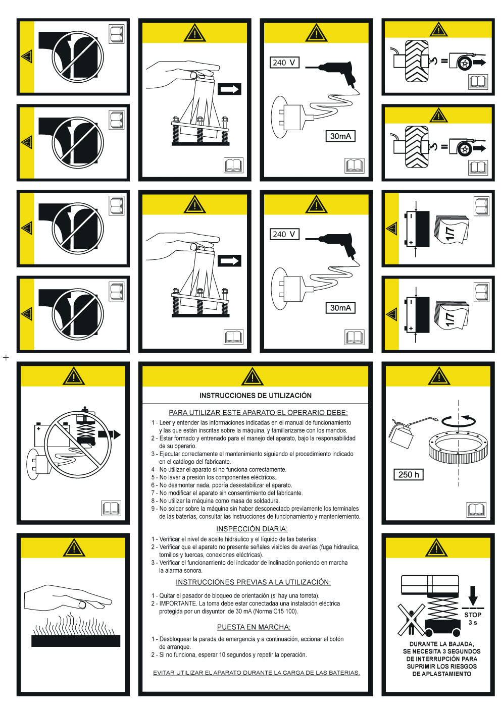 JUEGO ADH. ADVERTENCIA POLIVALENTE  TIJERAS