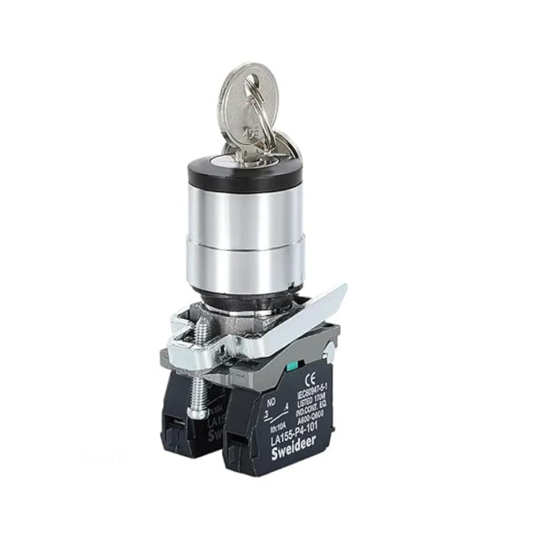 SELECTOR SWITCH 3P FIXED ZB4 CENTER OUTPUT + BASE + 2 NO