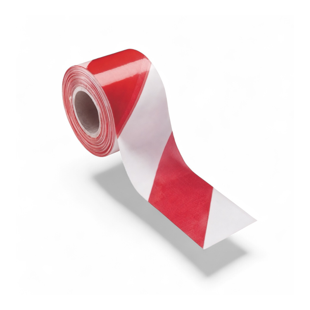 CINTA ADHESIVA SEÑALIZACION ROJA / BLANCO 33M × 5CM